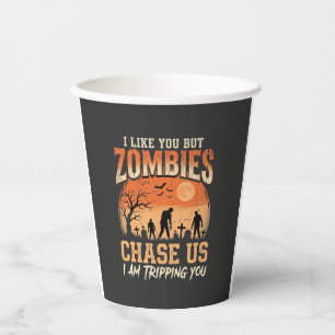 Grappige zombies Halloween achtervolgen ons ontwer Papieren Bekers