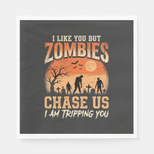 Grappige zombies Halloween achtervolgen ons ontwer Servet