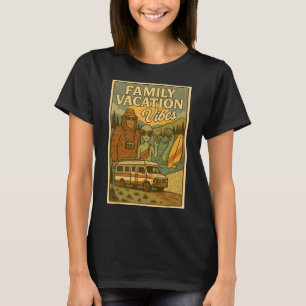 Grappige Zomer Bigfoot Familie Vakantie Alien Ness T-shirt