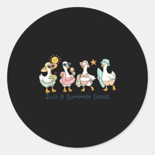 Grappige zomer gans strand eend schattig dier vaka ronde sticker