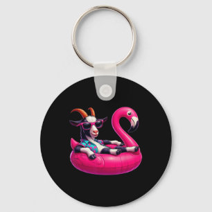 Grappige Zomer Geit Roze Zwembad Feest Hawaiaanse  Sleutelhanger