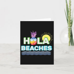 Grappige Zomer Hola Stranden Ananas T-shirt Ocean Kaart