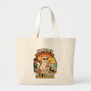 Grappige Zomer Kat "Geef het toe, je zult me misse Grote Tote Bag