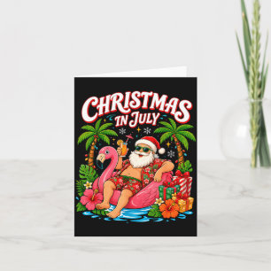 Grappige zomer vakantie Kerstman Flamingo Zomer Ke Kaart