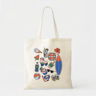 grappige zomer vakantie strand liefhebbers tote bag