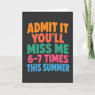 Grappige zomer vakantie Toegeven Je Zult Me Missen Kaart