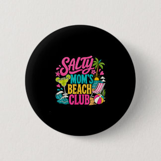 Grappige zomer zoute moeders beachclub vakantie ma ronde button 5,7 cm