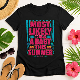 Grappige Zomer Zwangerschapsaankondiging voor Toek T-shirt