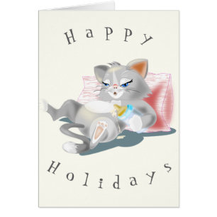 Grappige zomercard met babykat