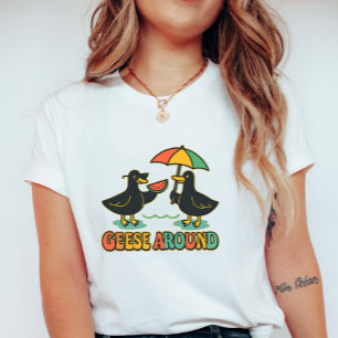 Grappige zomergans, ganzen rond een leuk vakantieb t-shirt