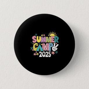 Grappige zomerkamp 2025 zomer vakantie matching Fa Ronde Button 5,7 Cm