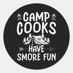 Grappige zomerkamp kok - heb meer plezier ronde sticker