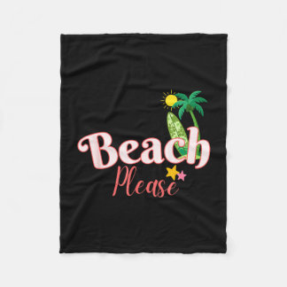 Grappige zomervakantie strand grafisch leuk aan ze fleece deken