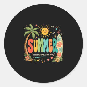 Grappige zomervakantie tropisch strand zonneschijn ronde sticker