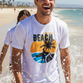 Grappige Zon Van Een Strand Retro Zomer Surfer Zon T-shirt