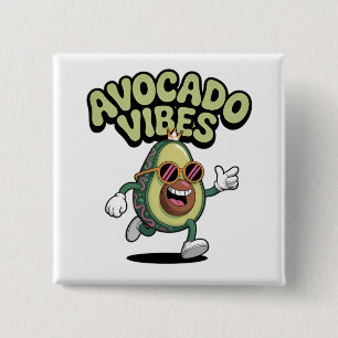 Grappige Zonnebril Avocado Vierkante Button 5,1 Cm