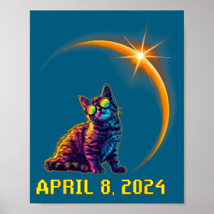 Grappige Zonsverduistering Kat Zonsverduistering Poster