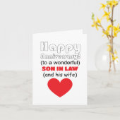 Grappige zoon in de wet en dochter trouwdag kaart (Gele Bloem)