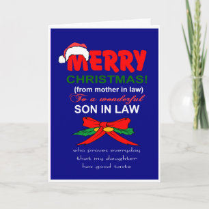 grappige zoon in de wet Kerstmis Kaart