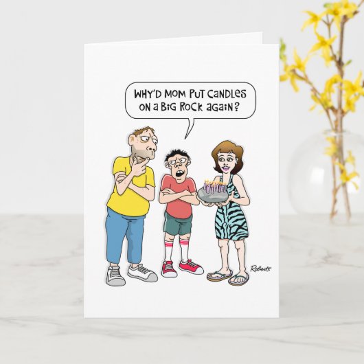 Grappige zoon verjaardag kaart (Gele Bloem)