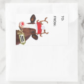 Grappige Zuivel Koe in Xmas Kostuum Gift Label (Tas)