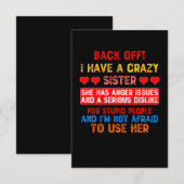 Grappige zus citaat bedankkaart (Voorkant / Achterkant)