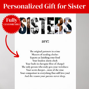 Grappige ZUSJES Poster – Grappig Cadeau voor Zus