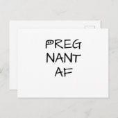 Grappige Zwangerschap Zwangerschap Zwanger AF Vrou Aankondigingskaart (Voorkant / Achterkant)