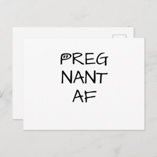 Grappige Zwangerschap Zwangerschap Zwanger AF Vrou Aankondigingskaart (Voorkant / Achterkant)