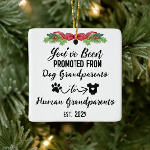Grappige zwangerschapsaankondiging voor hond groot keramisch ornament