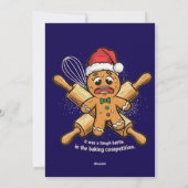 Grappige "Zware Strijd" Peperkoek Man Kerstmis Feestdagenkaart (Achterkant)