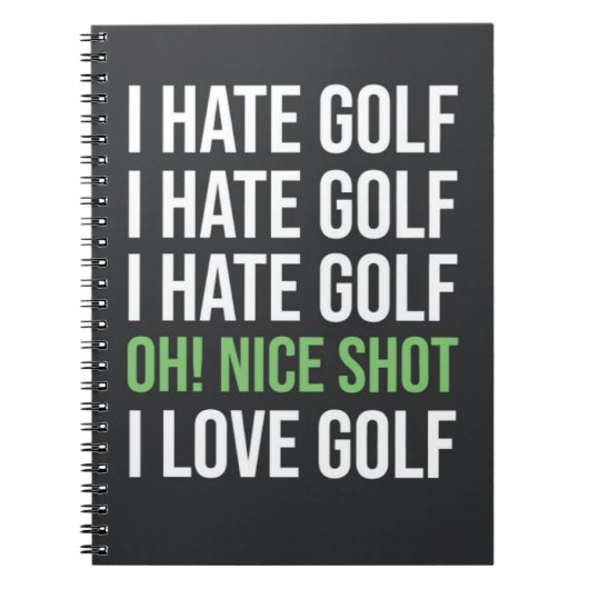 Grappige zwart-wit golf golfer Quote liefhebber Notitieboek (Voorkant)