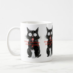 Grappige Zwart & Witte Katten Schort Koffiemok