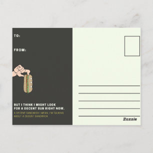 Grappige zwarte en gele sandwich briefkaart