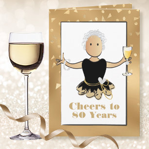 Grappige Zwarte Gouden Etnische Glitters 80ste Ver Kaart