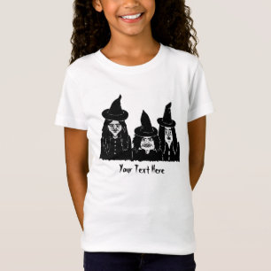 grappige zwarte heksen met een engerige hallowne t-shirt