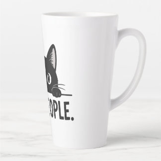 Grappige Zwarte Kat "Bah, MENSEN." Koffiemok | Sch Latte Mok