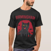 Grappige zwarte kat Birmingham T-shirt (Voorkant)