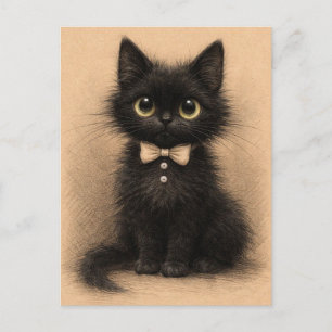 Grappige zwarte kat. Briefkaart