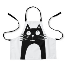 Grappige zwarte kat die omhoog kijkt