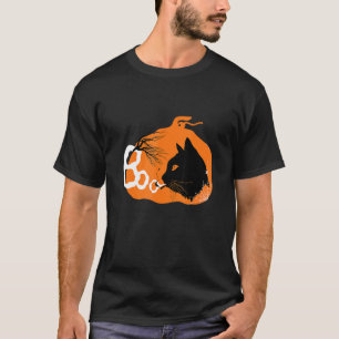 Grappige Zwarte Kat, Enge Holloween Zwarte Kat, Bo T-shirt