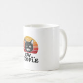Grappige Zwarte Kat Ew Mensen Retro Zonsondergang Koffiemok (Voorkant rechts)