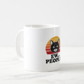 Grappige Zwarte Kat Ew Mensen Retro Zonsondergang Koffiemok (Voorkant links)