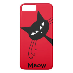 Grappige Zwarte Kat Feline iPhone 8 Plus / 7 Plus Hoesje