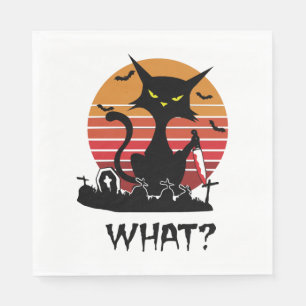 Grappige zwarte kat Halloween cadeau voor mannen e Servet