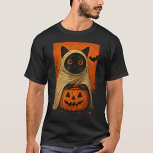 Grappige  zwarte kat Halloween pompoen Spooky G T-shirt