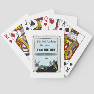 Grappige Zwarte Kat, ik ben het uitzicht Pokerkaarten