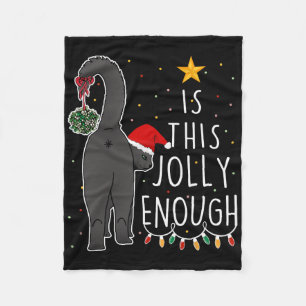 Grappige zwarte kat Kerstmis is deze vrolijk genoe Fleece Deken