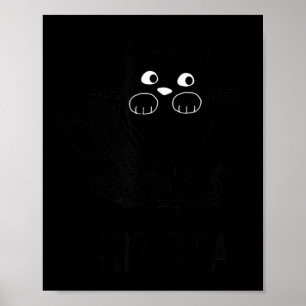 Grappige Zwarte Kat Kit-Thee Grafisch Poster