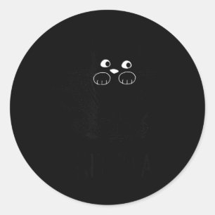 Grappige Zwarte Kat Kit-Thee Grafisch Ronde Sticker